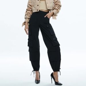 Allice + Olivia OLYMPIA HIGH RISE ANKLE TIE CARGO PANTS | Size 0